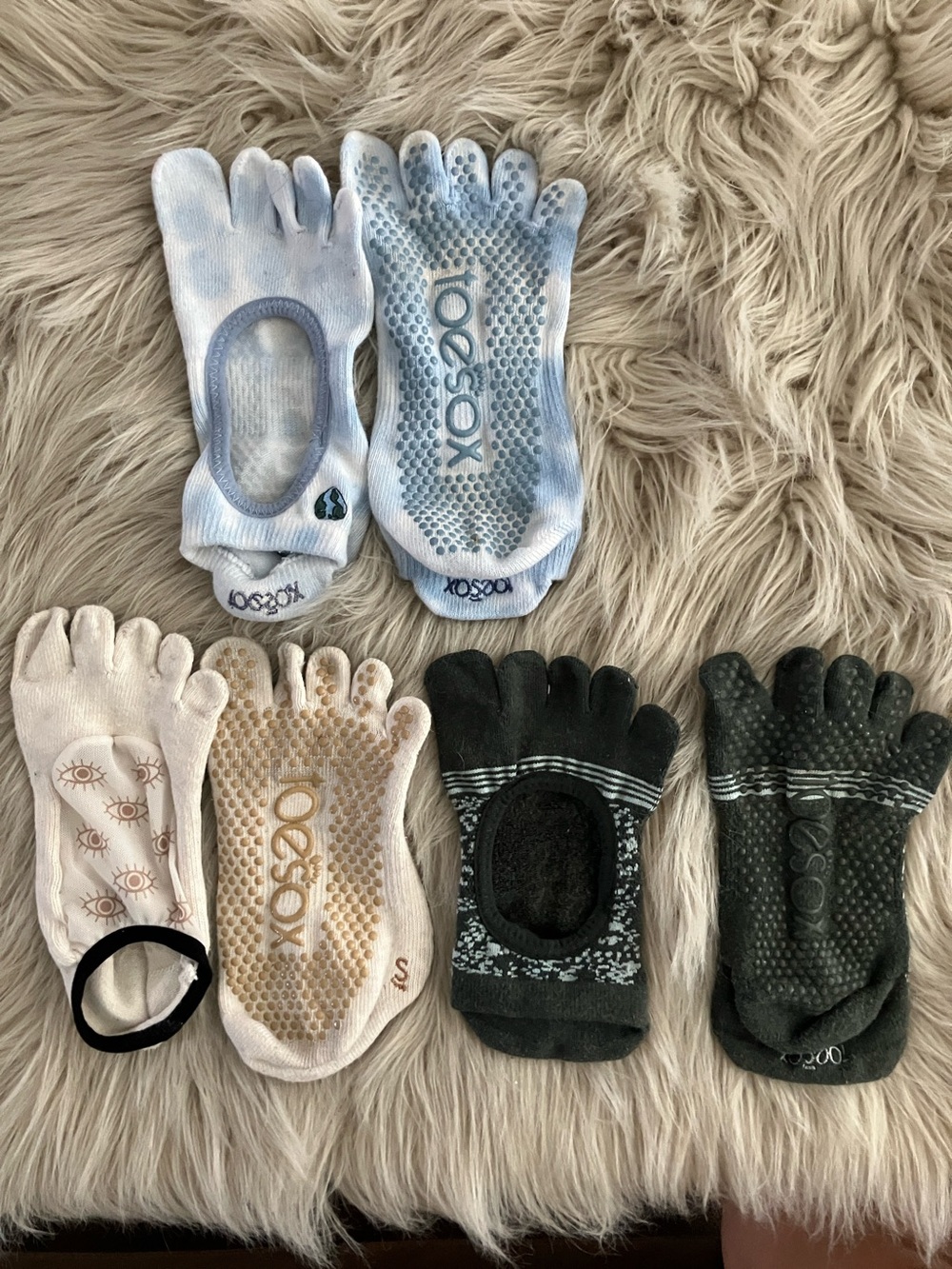 ToeSox Women's Athletic Toe Socks Lot of Three pairs | S-M